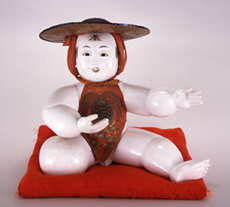 御所人形 笠かぶり 日本、京都 江戸時代末期 高40.5cm